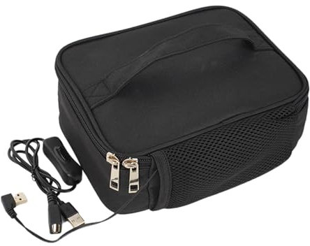 Lunch Box para horno calentador portátil – Bolsa térmica eléctrica mni USB, Lunch Box para cocción térmica compacta | Home Office Travel Kitchen USA Black Car Microondas Calentador de alimentos Tote