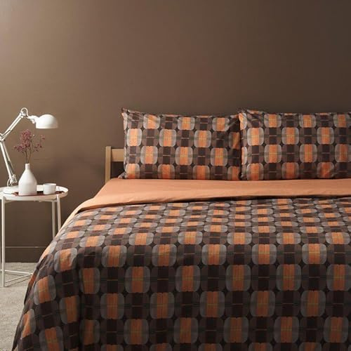 Bassetti Completo Copripiumino Set Letto Copripiumone Singolo Una Piazza, Cotone Double Face, Sacco con Lenzuolo Sotto con Angoli e Federa Globes M1