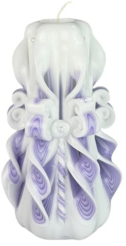 Candela di Design Fatta a Mano, Candela Decorativa Inodore Ø8 x h18 cm, Candela Cilindrica a Combustione Lunga 66 ore, Stoppini in Cotone Senza Fumo, Decorazione Domestica Ideale e Regalo Versatile