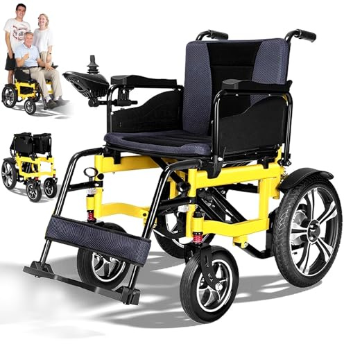 ZQHQKJ Faltbarer elektrischer Rollstuhl für Senioren, 700W Motor, 12/20Ah Lithium-Akku, All-Terrain Rollstuhl mit 7cm Hindernisüberwindung, Elektromagnetische Bremse, 150kg Tragfähigkeit,12A