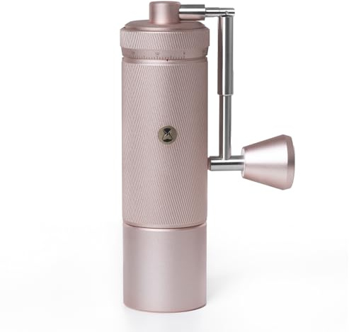 TIMEMORE Chestnut S3 Manuelle Kaffeemühle Kapazität 30g Haushalt Hand Kaffeemühle Hochpräzise externe Einstellung Skala für Reisen/Camping（Rosa）