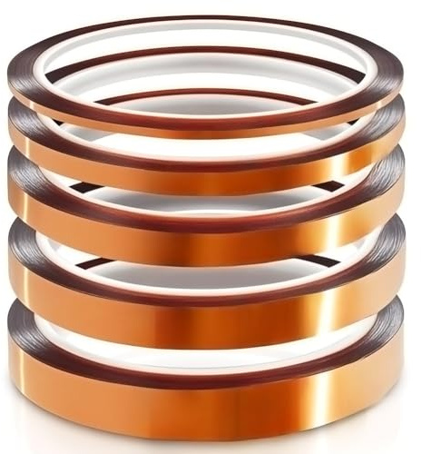 XMSCN 5 rollos cinta resistente calor, 5/8/12/25/30mm x 50 m. Para sublimación con prensa térmica. Alta temperatura sin residuos. Ideal transferencia térmica tinta sublimación. (5/8/12/25/30mmx50m)