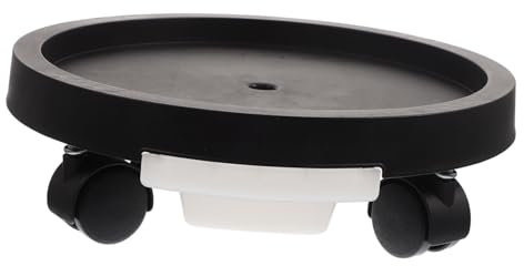 HEMOTON sottopentola con rotelle su Ruote di Grandi Dimensioni pianta Mobile Stand Pallet fioriera Vassoio per fioriere Vassoio Inferiore del Vaso di Fiori Supporto per fioriera Black