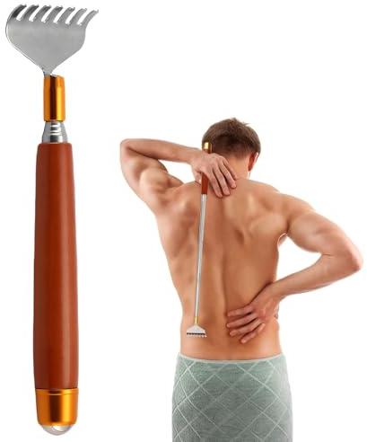 Rascador de espalda telescópico, con mango de madera extensible herramienta de relajación ideal para aliviar la picazón fácil de usar, perfecto para dolor de espalda herramienta práctica de tener en