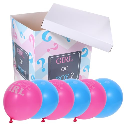 WEKADRIN Scatola Gender Reveal con Palloncini Shower Box Decorativo per Festa con Palloncini Rosa e Materiale Affidabile e Aspetto