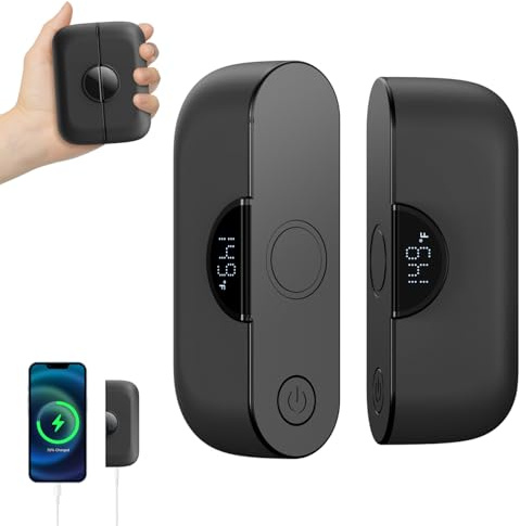 yAyusi Magnetic Hand Warmers Rechargeable 2 Pack, 9000mAh Pocket Portable Electric Hand Warmers with Power Bank Function, LED Display, 5 Heating Fast Heating Levels, Travel Essentials, Gifts Women Men