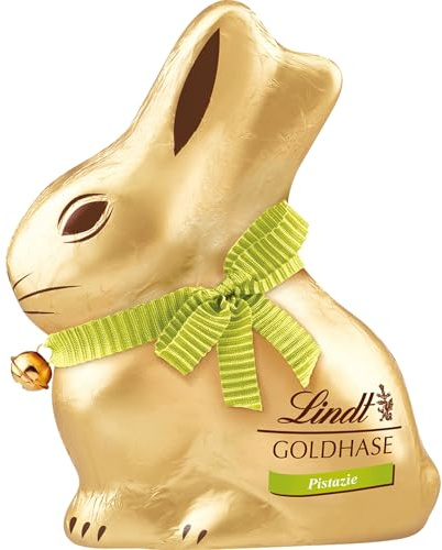 Lindt Schokolade | GOLDHASE Pistazie | 100g | Edler Schokoladenhase aus Vollmilch-Schokolade mit feiner Pistaziennote | Schokoladenhase | Perfektes Oster-Geschenk für Familie & Freunde