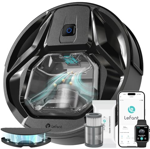 LEFANT M320 Saugroboter mit Wischfunktion, Staubsauger Roboter mit 6000 Pa Saugkraft, Saugroboter Sperrzonen-Einstellung, Hartböden/Teppichen. Unterstützt App-/Alexa-Steuerung, Teppicherkennung