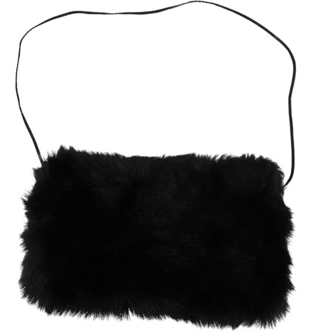 BEBEMOKO Winterlicher Dicker Kunstpelz Handwärmer Muff mit Umhängeband Tragbare Warme Handtasche für Damen Stilvoller Armwärmer Pouch für Kalte Tage Weicher Handwärmer für Party und Alltag