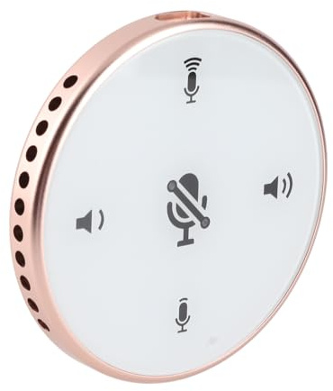 Aumotop Microfono per Conferenze USB Omnidirezionale a 360° con Altoparlante Integrato, Plug and Play per PC Laptop, Ideale Lezioni Online, Streaming Live (Oro)