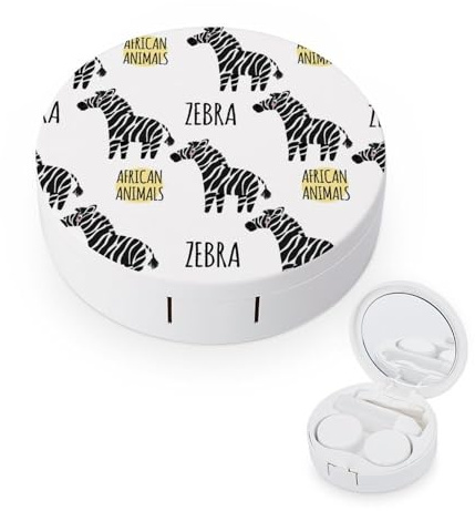 fkgvwo Contact Lens Case Horse Black Contact Lens Box Travel Kit Portable for Travel & Home