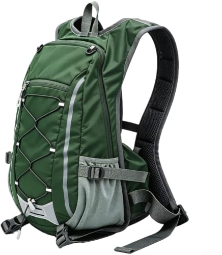 Mochila de senderismo de 20 L con panel trasero de malla suspendida, opciones de almacenamiento organizadas y rayas reflectantes para un uso nocturno más seguro (verde)