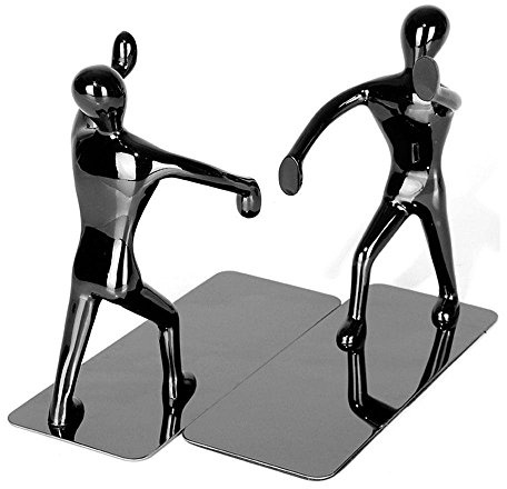 Kung Fu-Man Buchstützen aus Edelstahl, für Zuhause, Büro, Bibliothek, Schule, Studium, Dekoration, Geschenk, Schwarz
