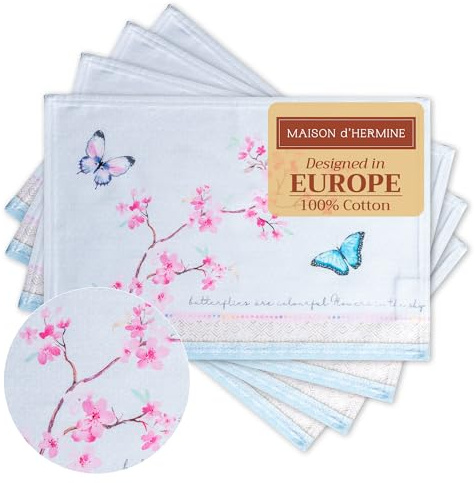 Maison d' Hermine Blossom in Spring Lot de 4 Sets de Table 100% Coton pour Table à Manger | Cuisine | Mariage | Quotidien | Dîners | Printemps/été (33 cm x 48 cm)