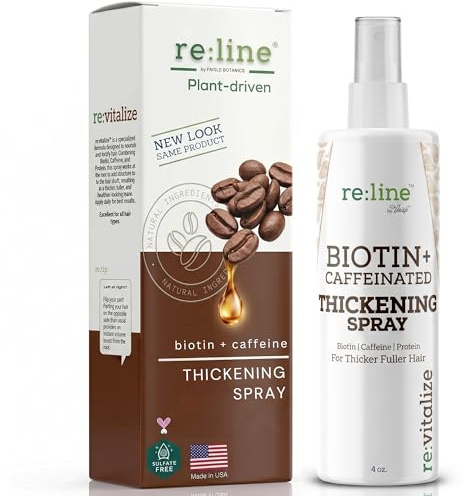 Biotin Hair Thickening Spray for Volume and Growth - NATURAL Volumizer with CAFFEINE for Thicker, Fuller Hair in Seconds