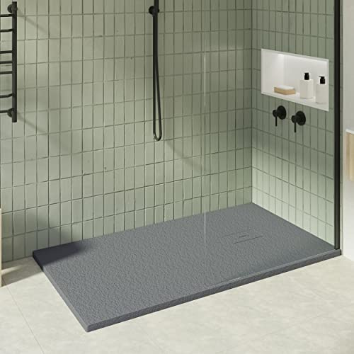 KOES - Kunstharz-Duschwanne Modell OBI – 100x160 – Anthrazit RAL 7016