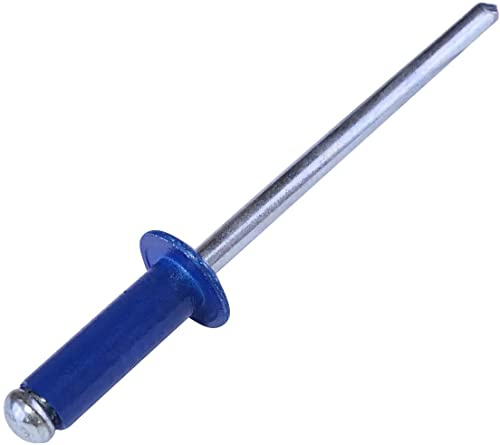 AERZETIX - C57104 - Satz von 50 Blindnieten blindniet Ø4x12 mm blau RAL 5010 - aus stahl aluminium - popnieten mit bruchfest stange - montage von metallteilen