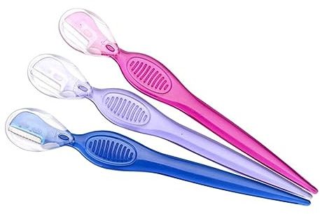 CIMAXIC 12piezas Rasuradora De Cejas Cuchillas Recortador y Perfilador De Cejas Herramientas De Portátiles Unidades y Morado