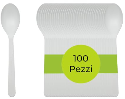 Ferrari Bio | Cucchiaini da Dessert in CPLA, 125 Mm, Confezione da 100 Pezzi, Posate Compostabili per Ristoranti, Bar e Catering