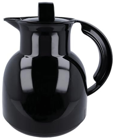 EUROHOME Isolierkanne aus Kunststoff - Thermoskanne mit Schraubdeckel 1L - Thermo Kunststoff Kanne 22 cm - Vielseitige Thermokanne für Kaffee, Tee und mehr - Isokanne mit Glaseinsatz