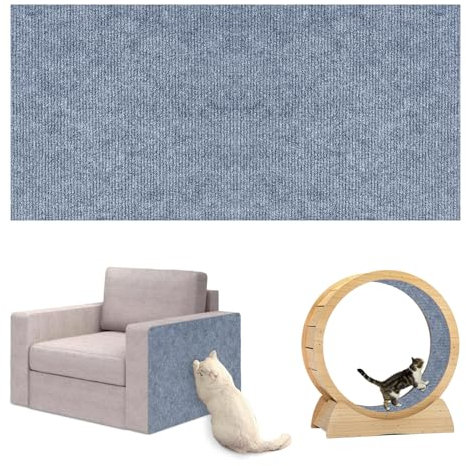 Herfair Selbstklebend Kratzmatte Katze Kratzpads Kratzmatte Katze Sofa Katzen Wand, DIY Kratzteppich Kratzschutz Sofa (60 * 200cm,Hellgrau)