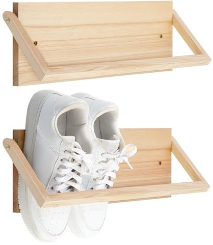 CroBlissful Wand-Schuhhalter, 39,9 cm, Holz, modern, kompakt, für Eingangsbereich, Flur, schmale Räume, Wohnmobil, Schuhe, Sneaker, Hausschuhe, Stiefel, Schuhaufbewahrung