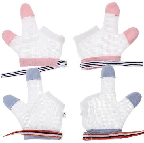 IWOWHERO 2paare Fingerschutzhandschuh Für Mesh-design Atmungsaktiv Verhindert Fingerlutschen Leicht Zu Reinigen Weicher Handgelenkschutz Sicher Und Bequem