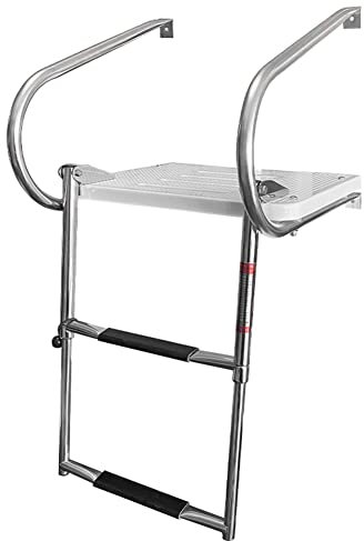 Échelle de Bateau télescopique d'échelle de Plate-Forme de Bain d'acier Inoxydable de 2/3 étapes avec des Mains courantes Échelle de Quai d'échelle de Bateau de Ponton Marin pour l'embarquement Mari