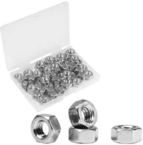 Yinpecly 50pcs 5/16-18 Hex Nuts, 304 Stainless Steel,Coarse Thread Hexagon Nut,Hex Drive, UNC Small Nuts Fasteners,5/16 Replacement Nut, Right Hand,Tiny