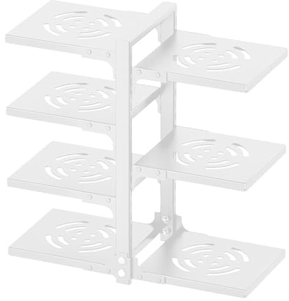 Étagère de rangement pour casseroles de cuisine, support de casseroles en acier inoxydable, support multicouche, robuste et réglable pour organiser les cuisines empilables