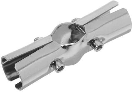Angoily 2pcs Stainless Steel Pipe Joint Connector Fence Post Repair Bracket Greenhouse Pipe Fitting Tube Clamps for End