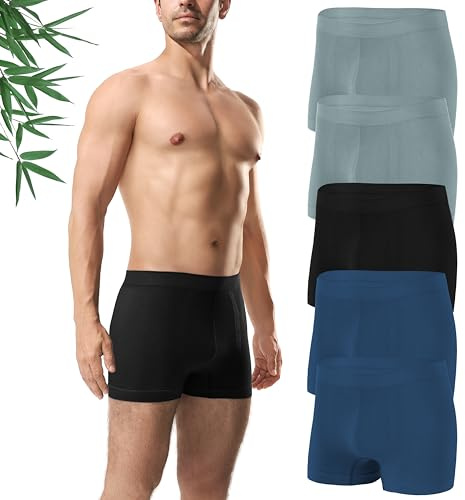 Channo Boxer Uomo bambù Antibatterici: Senza Soluzione di continuità Massimo Comfort e vestibilità Perfetta Traspiranti