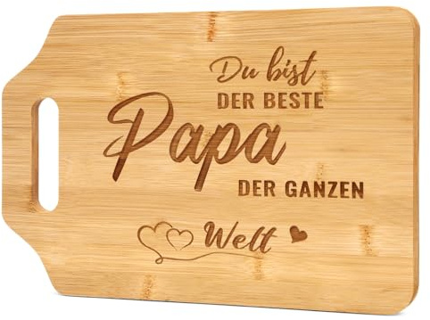 Geschenke für Papa, Graviertes Bambus Schneidebrett, Weihnachtsgeschenke für Papa, Papa Geschenk Weihnachten Bester Papa Geschenke, Vatertagsgeschenk & Vater Geschenkgeburtstag für Papa