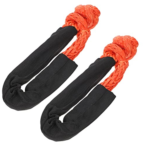 Gatuida 2 pièces Manille Souple Orange avec pour Remorquage et Récupération de Véhicules Corde de Traction pour ATV SUV et Camion