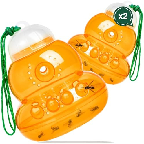 IAMI 2 Trampas Avispas, Avispón, Abejas, Abejorros e Insectos Voladores - para Colgar en el Patio, Jardin, Piscina o Exterior - Eficaz y Útil contra Todo Tipo de Insectos Voladores - Versión 2025