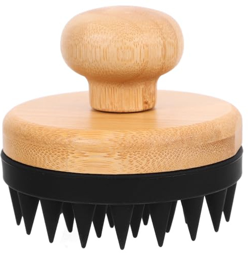 Gogogmee Brosse à Shampoing Massante en Silicone, Brosse Exfoliante pour Cuir Chevelu, Noire, Nettoyage en Profondeur, Design Ergonomique, Massage Relaxant pour Bain et Bain, Soin du Cuir