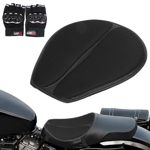 SHUAIGUO Combinazione di Cuscino per Sedile Moto Premium e Mezze per Viaggi Lunghi, Imbottitura Comfort Ventilata Accessori Equipaggiamento Guida Motociclistica Tutte le Stagioni