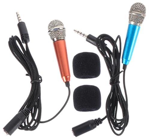 MAGICLULU Miniaturmikrofone aus Metall für Handy Aufnahmen | Kompakt und Tragbar, Angenehm zu Halten, Geeignet für Interviews und Audioaufnahmen, 2 Stück