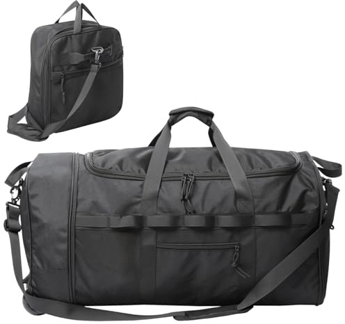 Borsa Da Viaggio Con Ruote 92L Borsone Viaggi Lungo Pieghevole Grandi Trolley Morbido All'Acqua Nylon Borsoni Sportivi Impermeabile Valigia Bagaglio Large Holdall Travel Bag Nero