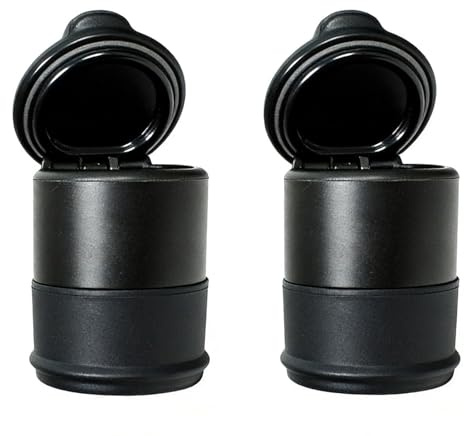2PCS Car Ashtray with Lid Smell Proof Portable Ashtray, Portable with Lid High Temperature Resistance 9.5 Centimeters High Centimeters,Pocket Ashtray Placement(Black)
