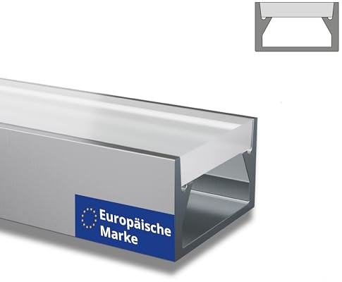 INNOVATE LED Profil Begehbar 2m 500kg 17x10mm inkl. LED Diffusor Milchig | LED Profil Trittfest Bodenbeleuchtung I Indirekte Beleuchtung Flur Einbauprofil Boden I U Profil Aluminium Flurbeleuchtung