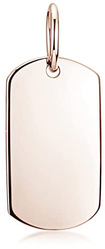 MATERIA by Matthias Wagner Gravur Anhänger Silber 925 klein - Dog Tag personalisiert 11x20mm rosé vergoldet