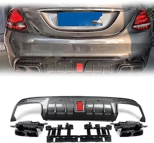 THOMIX Auto Heckstoßstange Diffusor für Benz W205 C63 C43 AMG Limousine 2015-2021,Spoilerlippe Heckdiffusor,Auto Heckspoiler Heckstoßstange Lippe Hecklippe des Fahrzeugs Auto Zubehör