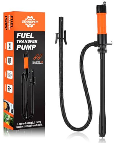 GEAREVER Batteriebetriebene Flüssigkeitstransferpumpe, Elektrische Kraftstoff Umfüllpumpe Siphon Pumpe tragbare Automatische Absaugung Pumpe Benzin Gas 2.6 GPM