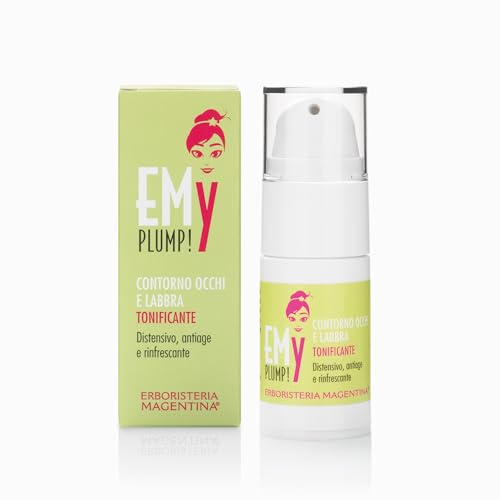 EMy Contorno Occhi e Labbra 15 ml - Distensivo, Antiage e Rinfrescante - Trattamento Mirato con Acido Ialuronico, Caffeina e Pantenolo - Effetto Tonificante