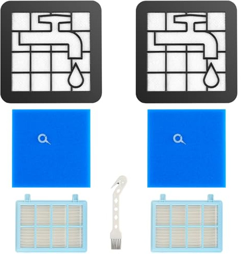 Foydream 2 Piezas Filtros Aspiradoras para Philips FC8010/01/02 PowerPro Compact，Juego Filtros para Alergias Cyclone 5 Filtros Active Series FC9555, FC9550, FC9334, FC9333, FC9331, FC933