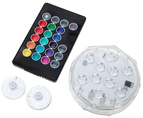 COOPHYA Led Luz Sumergible Con Mando Distancia Para Piscina Desmontable Iluminación Led Rgb Agua Luz Brillante Con Ventosa Decoración Para Estanques y Fuentes