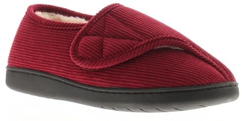 Dr Keller Wide Fit Women's Slippers - Slip-On Diabetic Slippers Women Boasting Warmth & Comfort with Touch Close Fastening, Fur Lining & Cushioned Insole