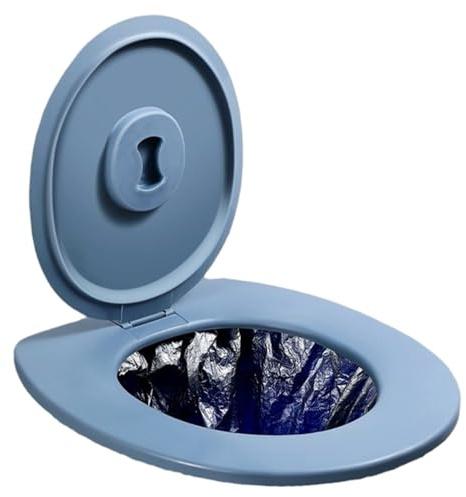 Eimer Toilettensitz mit Deckel, 250 kg laden wasserdichtes PVC -Camping -Toilettensitz mit festen Schlitzen, tragbarer Deckel für lange Fahrten Wandercamping im Freien im Freien, Hygiene -Hygiene -Sa