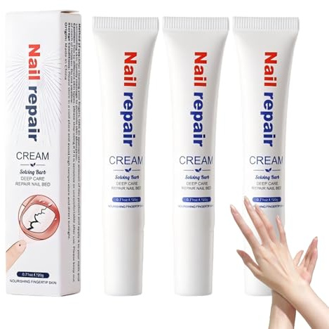 Lot de 3 crèmes de soin des ongles - 20 g - Formule apaisante - Nourrit la surface des ongles - Hydrate les racines des ongles - Empêche les pointes sèches - Pour des ongles sains et lisses